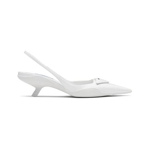 prada triangle white|prada triangle heels.